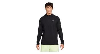 Camiseta negra de media cremallera nike dri fit stride para hombre