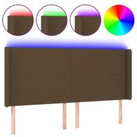 cabecero cama  panel de cabecera con led de tela marron oscuro 163x16x118128 cm