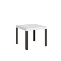 mesa extensible 90x90246 cm efecto madera fresno blanco hierro