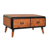 mesa centro abeto metal 97x56x45 marron oscuro