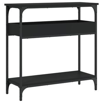 Mesa Consola Con Estante Madera Ingeniería Negra 75x29x75 Cm Vidaxl