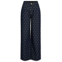 vila jeans freya pal jeans - dark blue denim para mujer