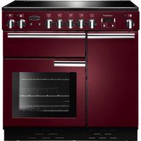 rangemaster professional 90 electric ceramic range cooker - cranberry  chrome cranberry
