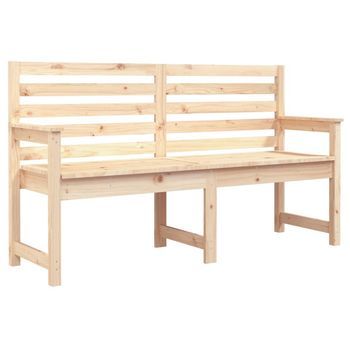 Banco De Jardín | Banco De Exterior | Silla De Jardín Madera Maciza De Pino 159,5x48x91,5 Cm