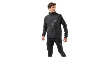 Chaqueta impermeable compressport thunderstorm negra para hombre