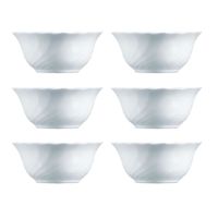 set 6 boles vidrio opal blanco 12 cm