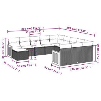 Conjunto De Salón (con Cojines, Combinación De 12 Piezas)
