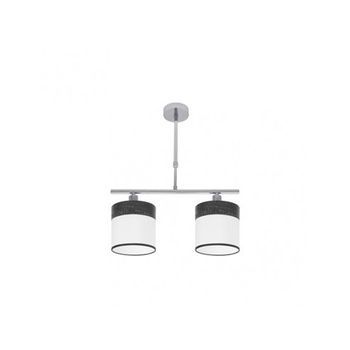 Lampara Cloe 2xe14 Cromo/blanca-madera Negra Regx43x14 Cm