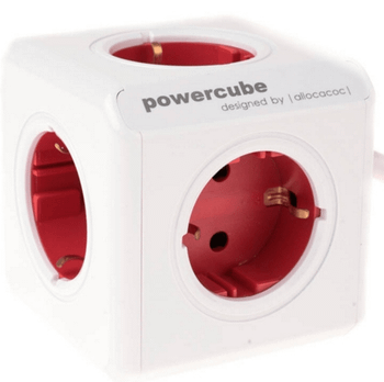 ADAPTADOR Y ENCHUFE MULTIPLE ROJO 5 TOMAS 120W