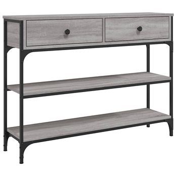 Mesa Consola Madera De Ingeniería Gris Sonoma 100x25x75 Cm Vidaxl