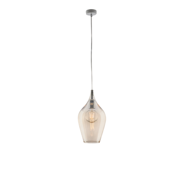 Lámpara Colgante Ares De Hierro Con Cristal Pyrex Ámbar, 1 Luz, 142 Ø20, Bl273-s1-am