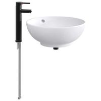 lavabo de bano con grifo y desague negro mate 44 x 44 x 16 cm vidaxl
