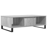 mesa de centro con 3 compartimentos 104 x 60 x 35 cm madera de ingenieria gris y hierro dec040001