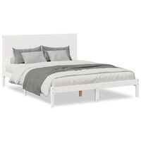 cama matrimonial  cama para adulto  cama extralarga sin colchon madera maciza blanca 140x210 cm
