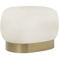 puff banco de tocador - boucle blanco - luxe blanco