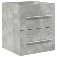 armario de lavabo  mueble de lavabo con cajon gris concreto 385 x 41 x 48 cm