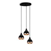 lampara de techo yildo-7036 cobre negro metal diametro 38x31-111 cm