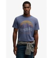 superdry para hombre m1012358a camiseta outdoors mountain marino l casual algodon manga corta
