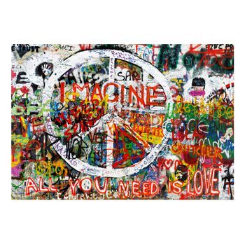 Papel Pintado 3d - Hippie Graffiti (250x175 Cm)