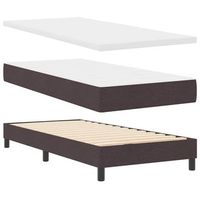 cama box spring con colchon marron oscuro 100 x 200 cm