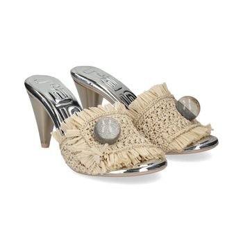 Ras Sandalias Con Tacón Mujer - Beige Talla 38