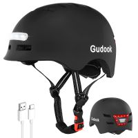 casco de bicicleta gudook para adultos con luz - cascos de bicicleta para hombre y mujer - luces led delanteras y traseras para scooter ciclismo y patinaje