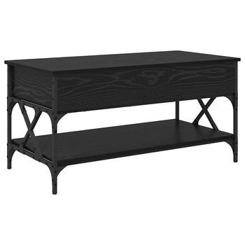 Mesa De Café - Mesa De Centro - Mesa Baja Roble Negro 100 X 50 X 50 Cm Madera Contrachapada