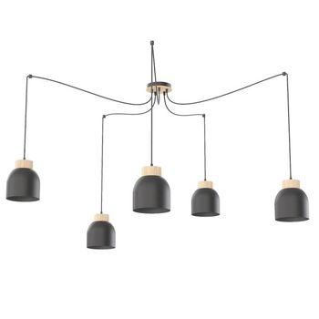 Lámpara colgante prut negro (5 luces)