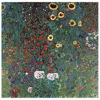 legendarte - jardin con girasoles - gustav klimt - decoracion pared cm 90x90