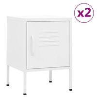 mesitas de noche 2 uds blanco acero 35x35x51 cm vidaxl