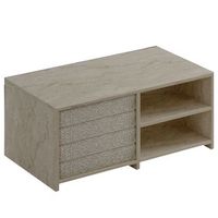 mesa baja de madera gord - 90 x 45 x 44 cm - travertino