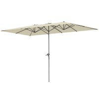 outsunny sombrilla doble 45x26 m sombrilla terraza exterior con manivela impermeable y proteccion uv50 crema