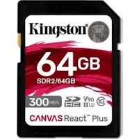 tarjeta de memoria kingston sd 64gb canvas react plus 300260 uhs-ii u3 - 0740617301953