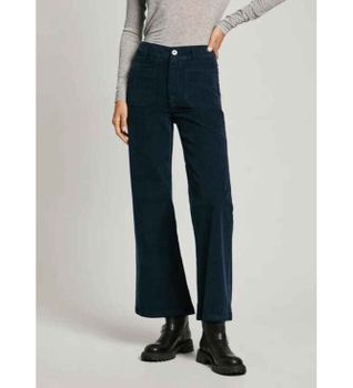 Pepe Jeans para mujer. PL211776 Pantalón de pana fit flare Celia marino (S), Casual, Algodón