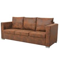 conjunto de sofas de 2 piezas de piel artificial de ante