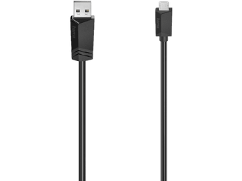 Cable USB a micro - Hama 00200608, 1.5 m, 480 MBit/s, USB-A/Micro-USB, 2.0, Negro
