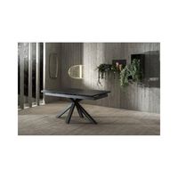 mesa extensible de 160cm a 240cm moderna encimera de ceramica sobre cristal templado portoro