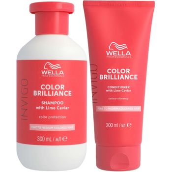 Wella Professionals Care Invigo Color Brilliance Colour Protection Shampoo & Conditioner for Fine Medium Hair 300ml