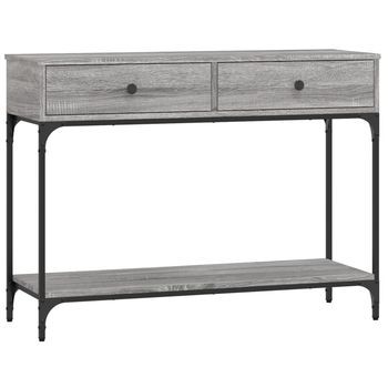 Mesa Consola Madera De Ingeniería Gris Sonoma 100x34,5x75 Cm Vidaxl