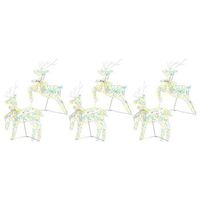 renos led 6 uds 180 led multicolor 44 x 18 x 655 cm pet vidaxl