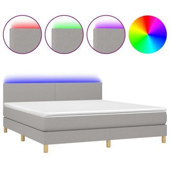Cama Tapizada 203x160x88 Cm Tejido - Gris