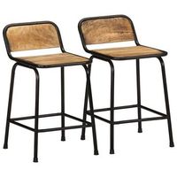 taburetes de barra 2 uds 46x355x70 cm madera maciza de mango vidaxl