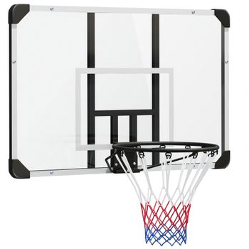 SPORTNOW Canasta de Baloncesto de Pared Aro de Baloncesto con Red y Marco de Acero para Exterior 113x61x73 cm Blanco y Negro