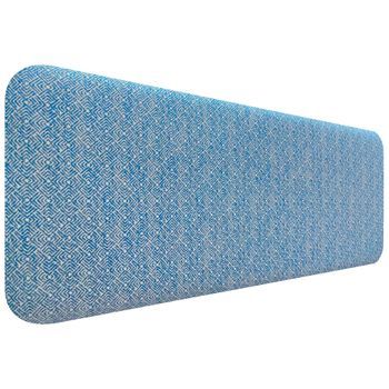 Dhome Cabecero Tapizado Liso Redondeado Tejido Luxury Para Pared Acústicos Cabeceros Absorbentes Cabezal Cama Dormitorio (ethnic Blue, 160cm)