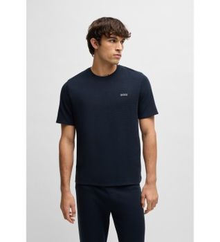 BOSS para hombre. 50535891 Camiseta Waffle marino (S), Homewear, Algodón, Manga corta