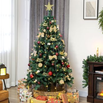 Árbol De Navidad De Plástico Acero Homcom Ø100x180 Cm Verde