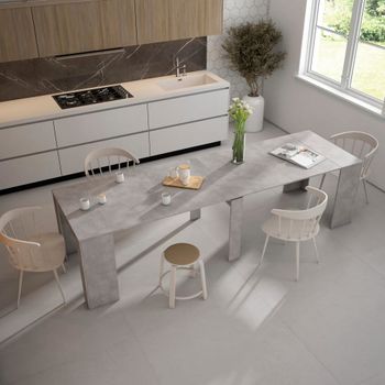 Consola extensible efecto madera cemento 302x90x77cm