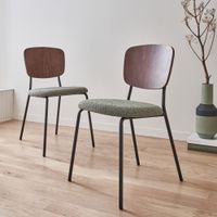 sillas loop texturizada set de 2 verde