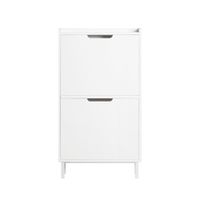 zapatero estrecho con 2 solapas mdf blanco