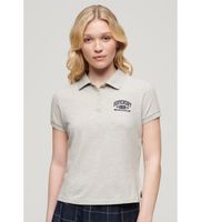 superdry para mujer w6011869a polo ajustado 90s gris l casual algodon manga corta